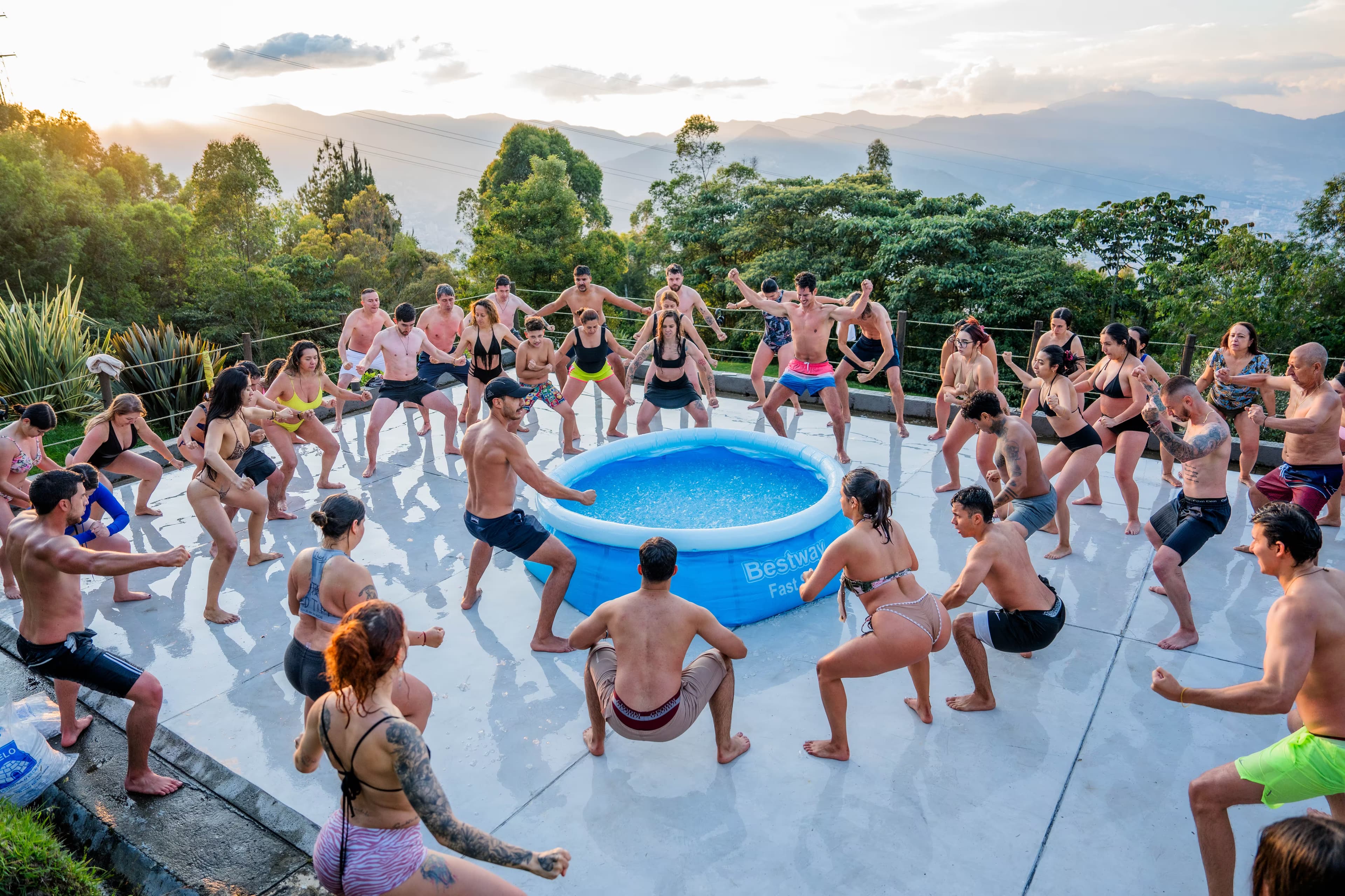 Participants integrating insights after movement practice