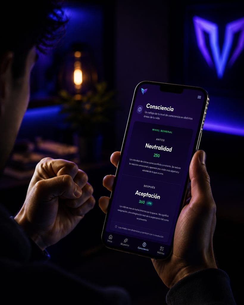 Mapeo de Consciencia en la app de Metahumanos: nivel antes y después